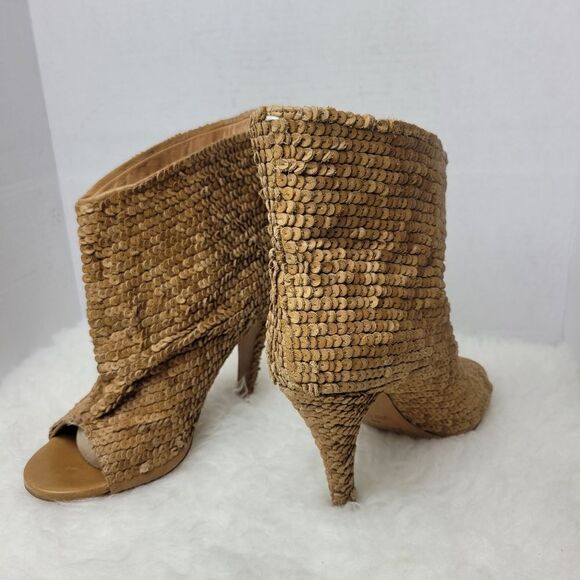 Maison Martin Margiala Womens Bootie Size 9.5 Unfitted Brown Leather Open Toe  - Picture 5 of 10